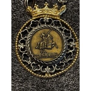Vintage Excalibur Medallion Necklace Casino Memorabilia